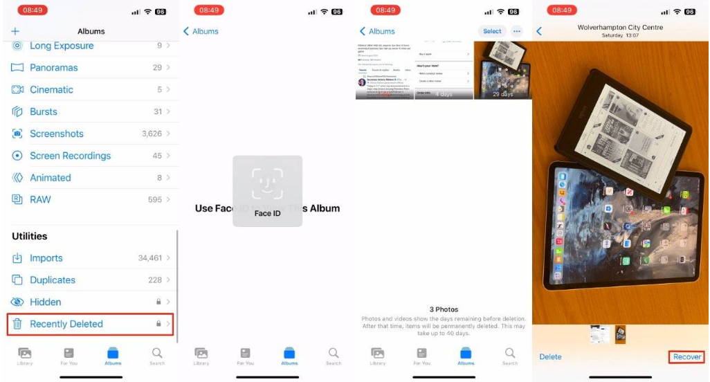 宣汉苹果14维修分享 iPhone14 上恢复已删除的照片 